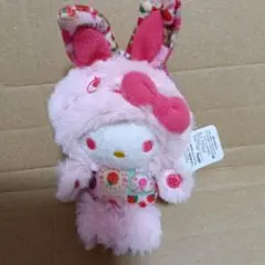 日*9様 ハローキティ　カラフルバニー　ぬいぐるみマスコット　スイーツパッチワー