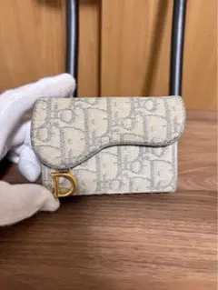 Dior ディオール 二つ折り財布 ベージュ グレー