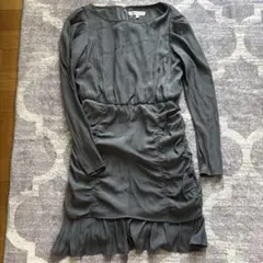 MOUSSY 長袖 ひざ丈ワンピース グレー　size1のサムネイル