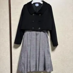 コートとチェック柄ドレスセット　130