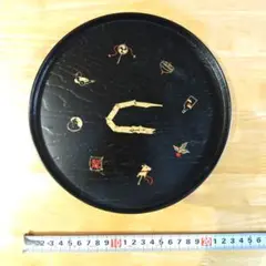 漆器 盆 黒地 金色装飾