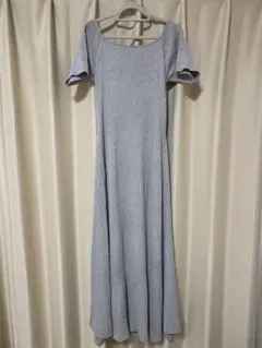 ACYM 半袖ニット ロングワンピース　グレーのサムネイル