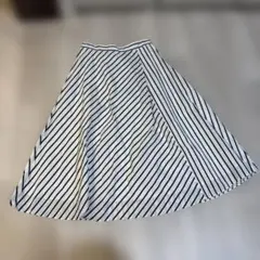 【M⑥】ストライプ フレアスカート ひざ丈 アナトリエ　サイズ36