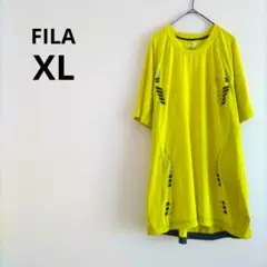 【sale】FILA フィラ 蛍光 イエロー 半袖 Tシャツ XL スポーツ