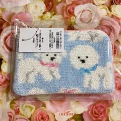 フェイラー　モフモフワンチャン　L字ポーチ　WEB限定カラー　ペールブルー　新品