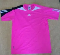 アディダス メンズ Sサイズ シャツ ピンク×黒　サッカー