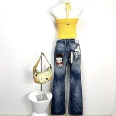 y2k❤️ 激レア Lolita jeans 奈良美智 ワッペン ローライズデニム