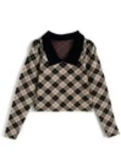 アーガイル柄パワショルニットトップス lt70a GRL