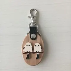 シマエナガ 木製キーホルダー