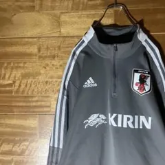 4XL adidas 日本代表　トレーニングウェア　ハーフジップ　グレー　白