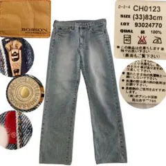 90s-00s BOBSON CHESSKING ワイドストレートデニム