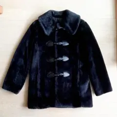 ファーダッフルコート　黒　NO CONCEPT BUT GOOD SENSE