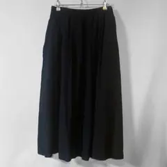 アンプーファム 日本製 コットンリネンフレアロングスカート