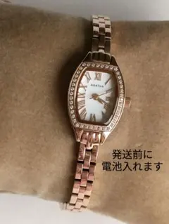 新品未使用 電池入り AGATHA PARIS 腕時計 ピンクゴールドのサムネイル