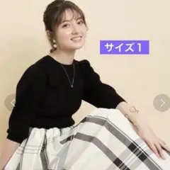 【試着のみ】Apuweiser-riche チェックドッキングミディワンピース