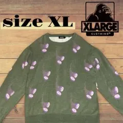 【希少デザイン】XLARGE エクストララージ 薬柄 総柄 ニット XL