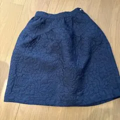 ZARAネイビー キルティングスカート サイズ140花柄フォーマル