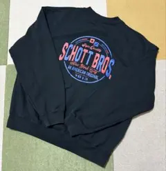【Lサイズ】Schott クールネックスウェット ブラックのサムネイル