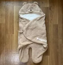 【美品】ジェラートピケ くまさんおくるみ ベビー ベージュ PIQUE