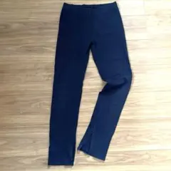 UNIQLO(ユニクロ) ネイビー スリット入り レギンス　L レディース