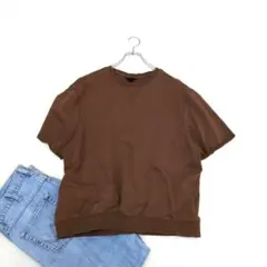H&M◇シンプル半袖カットソー『XL』ブラウン　大きいサイズ　メンズ・レディース
