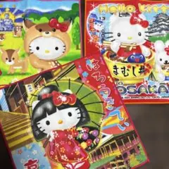 ご当地キティ・プチタオル・奈良 京都 大阪・まむし丼