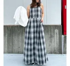 ungrid コクーンチェックキャミワンピース