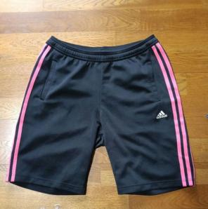 アディダス　ハーフパンツ　レディース　ブラック　ピンク　L　ブラック