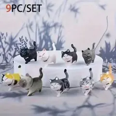 猫のミニチュアフィギュア9体セットまとめ売り