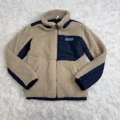 コロンビアフリースジャケットリバーシブルベージュ紺ネイビーキッズM