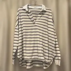 earth music&ecology　ルーズシルエット　ラガーシャツ　ボーダー