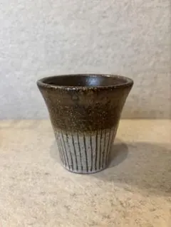 陶器製 湯飲み ブラウン グレー