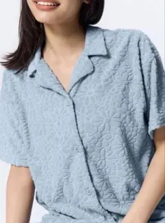 GU 룸웨어 설정 더미 플로랄 패턴 라이트 블루 L