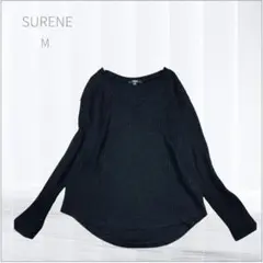 シュリーブ ベーシック リブ Vネック カットソー M ブラック プルオーバー