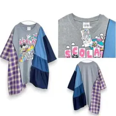 【ScoLar】26周年スタート チェック×デニム切替チュニック タグ付未使用