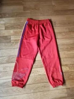 adidas トラックパンツ　ジャージパンツ S　赤　アディダス