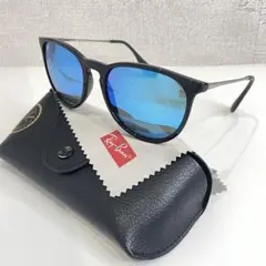 Ray-Ban エリカ サングラス ブルーミラーレンズ ブラック ケース付き
