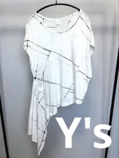 Y's アシンメトリー 変形半袖 Tシャツホワイトカットソーワイズヨウジヤマモトのサムネイル