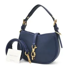 CHARLES & KEITH ショルダーバッグ 2way テサリー ネイビーのサムネイル