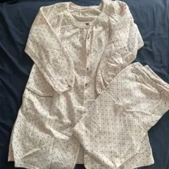 m*♪様 マタニティ Lサイズ クリーム色ドット長袖パジャマセット