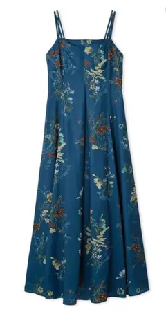 FRAY I.D ボタニカルプリントキャミソールワンピース ブルー