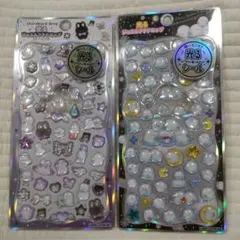 光るジュエルプチドロップ　ストーンつき シマエナガ　しろくろドロップ　蓄光