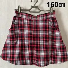 チェック柄フレアスカート　キュロット