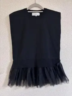未使用ROPE PICNICブラックノースリーブ チュールドッキング