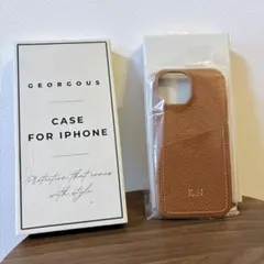 イニシャルK.Nの方GEORGOUS 本革 iPhoneケース（キャメル）