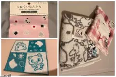 ハンカチ・手拭い　4枚詰め合わせ　スヌーピー　コープ　てぬぐい　パンダ　おにぎり