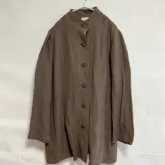 極美品✨J.Jill ヘンプシルク スタンドカラーコート M 茶 天然素材 希少