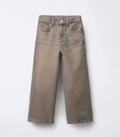 ユーズド加工入り ワイドレッグデニムパンツ ZARA