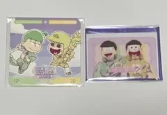 おそ松さん　ミックスガーデン　コースター・硬質カード　チョロ松・十四松（若葉）