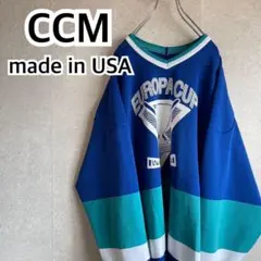 90s アメリカ製 ccm ヨーロッパカップ ナンバリング ホッケーシャツ
